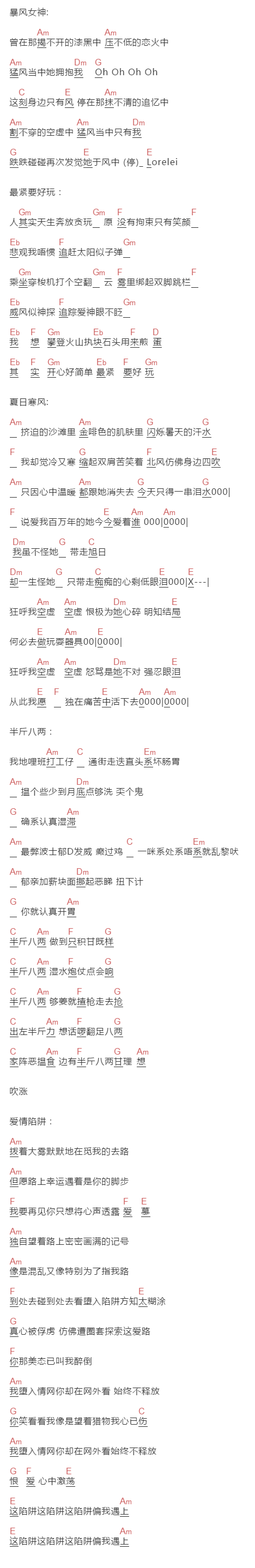 阿sam与阿tam《阿Sam与阿Tam》吉他谱C调和弦谱(txt)1