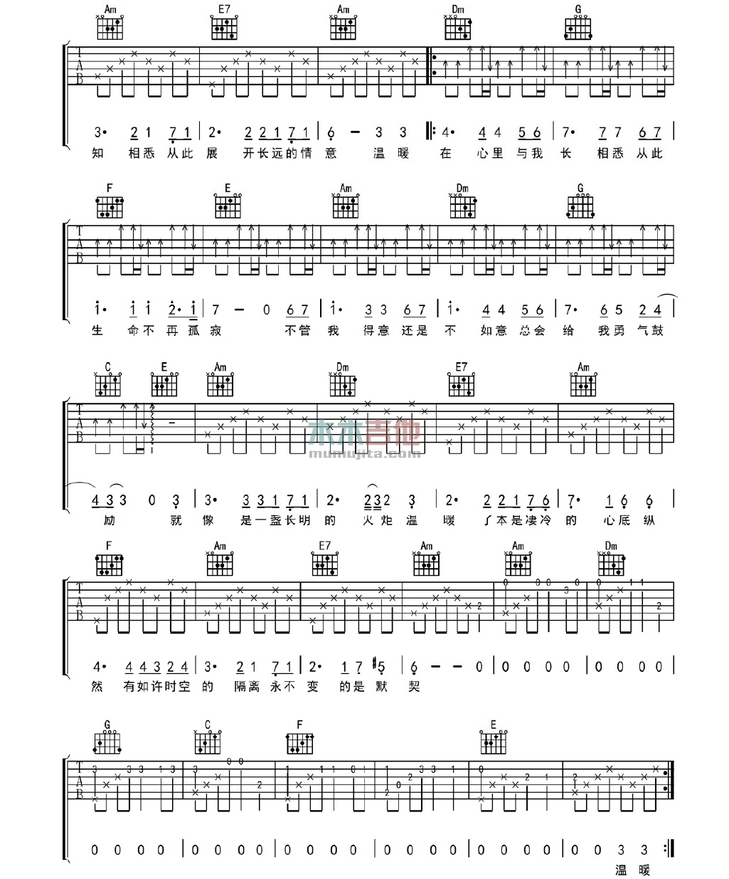 刘文正《不再孤寂》吉他谱Eb调六线谱(图)1