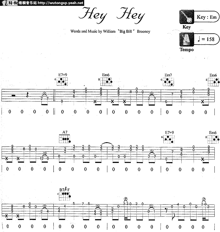 艾瑞克·克莱普顿《heyhey》吉他谱E调六线谱(图)1