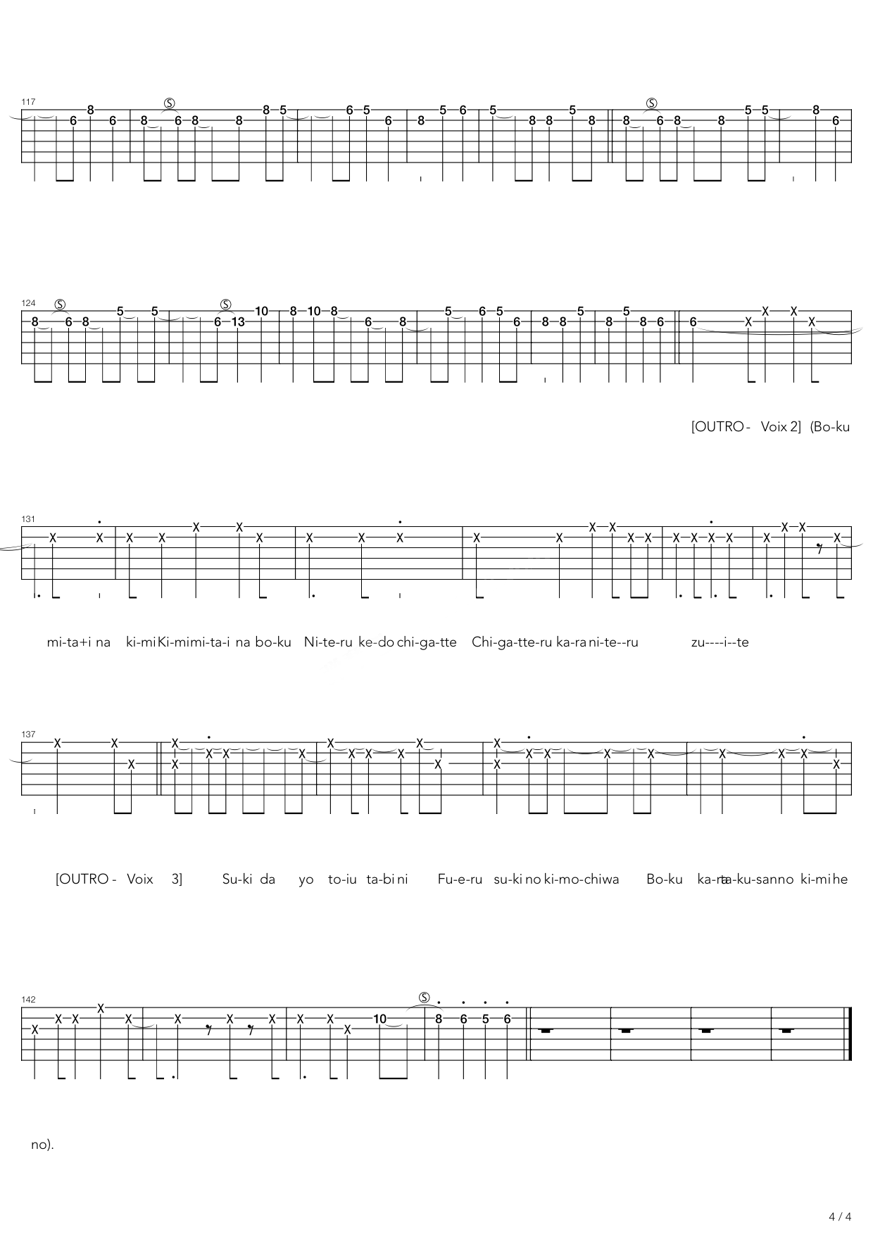 MIKU《愛言葉》吉他谱C调六线谱(图)1
